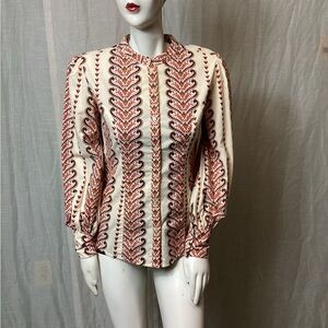 NWT Antik Batik Huggi Print Cotton Shirt; Size: XS